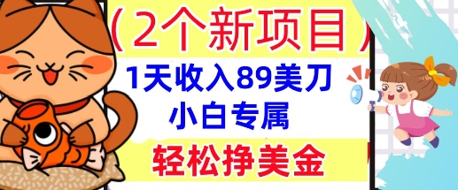 2个新项目，轻松挣美金， 1天收入89美刀，小白专属，干货分享-创客岛