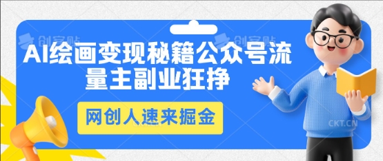 AI绘画变现秘籍:公众号流量主副业狂挣,网创人速来掘金-创客岛