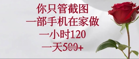 你只管截图,一部手机在家操作,一小时120.一天5张【揭秘】-创客岛