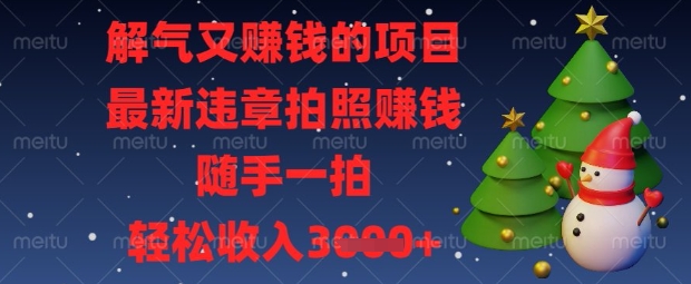 解气又挣钱的项目,最新违章拍照挣钱,随手一拍,轻松收入数张【揭秘】-创客岛